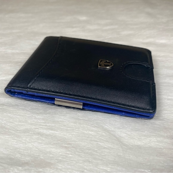 Mens Travando Slim Wallet with Money Clip Black And Blue - Picture 6 of 11